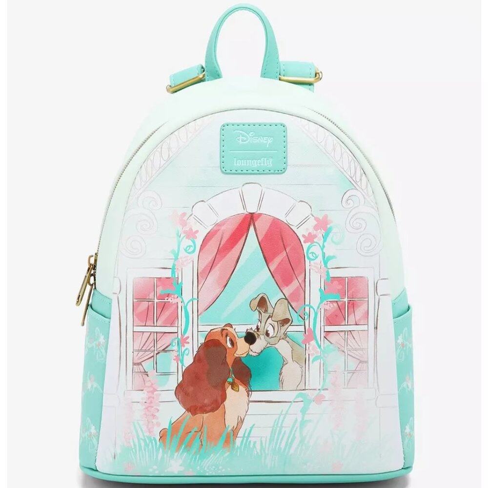 NWT Loungefly Disney Lady And The Tramp Window Kiss Mini Backpack - Picture 1 of 6